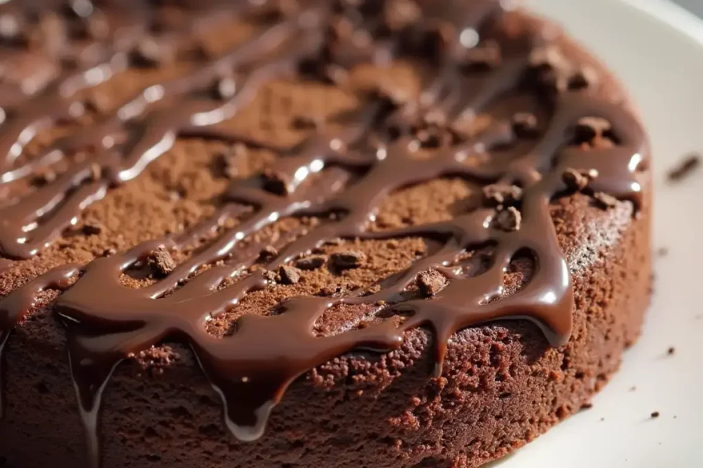 Fluffy chocolate kefir sheet cake with a rich, tangy flavor, topped with a decadent vegan chocolate. 